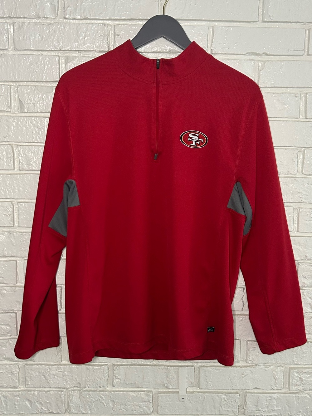 San Francisco 49ers Red Quarter-Zip Pullover Large